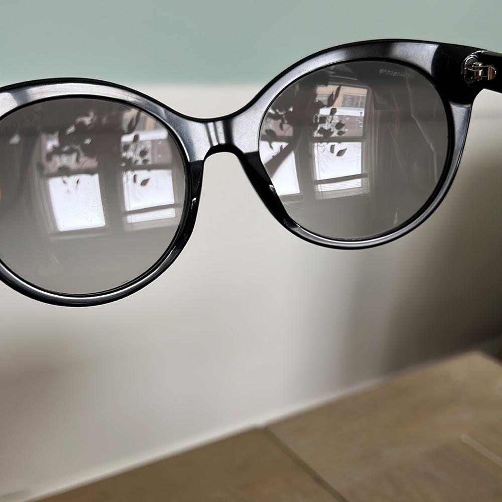 Authentic Prada SPR 230 black silver signature cat eye sunglasses W/box 56/20 - Picture 14 of 17